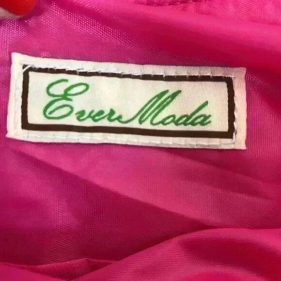 EVER MODA PINK BLACK WHITE QUILTED PURSE TOTE POCKETS BOW - Picture 6 of 7